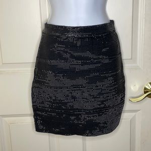 Shiny black skirt